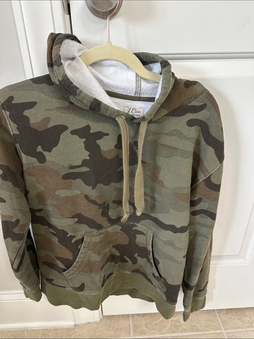 J. Crew Women’s Camo Hooded Sweatshirt - Olive Green